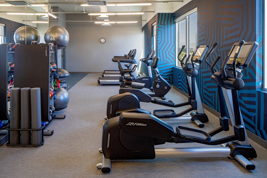 Fitness center cardio equipment