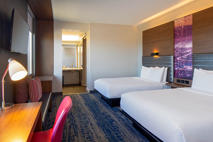 Accessible double queen guest room