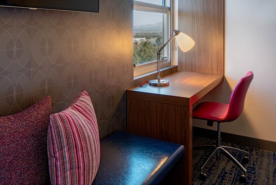 Guest room desk and window seat