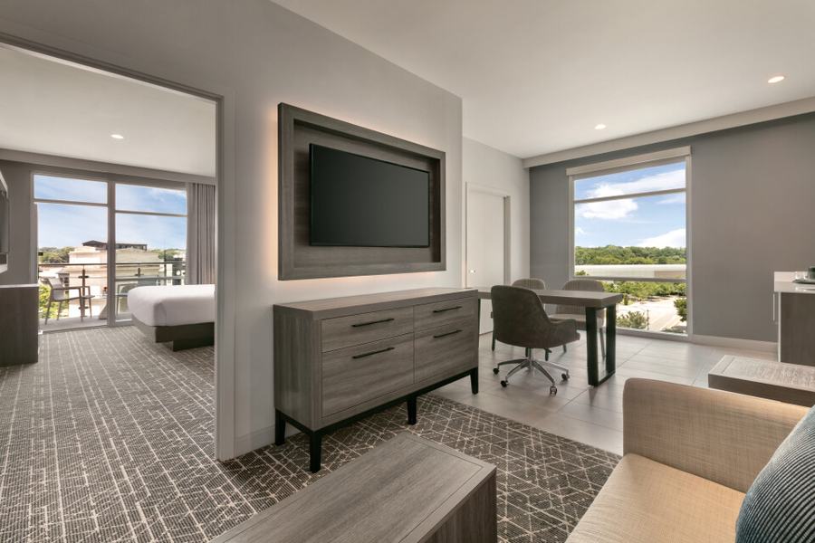 Corner suite living area
