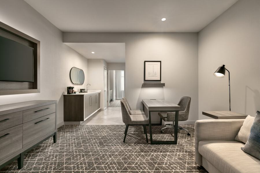 Two-room suite living area