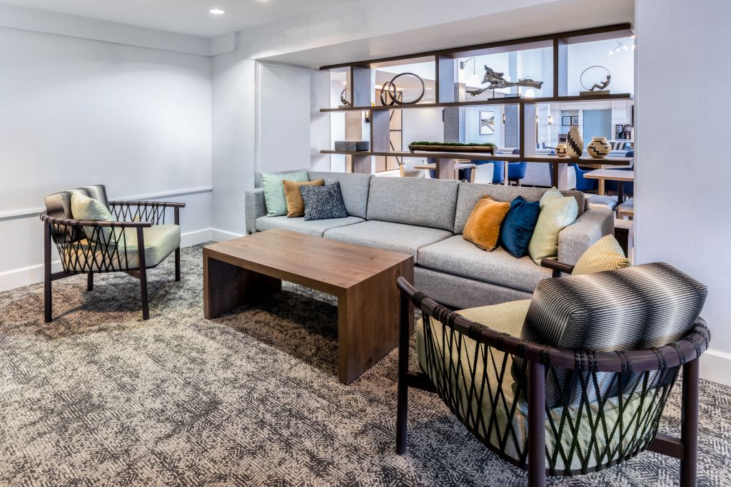 Lobby lounge with sectional sofa